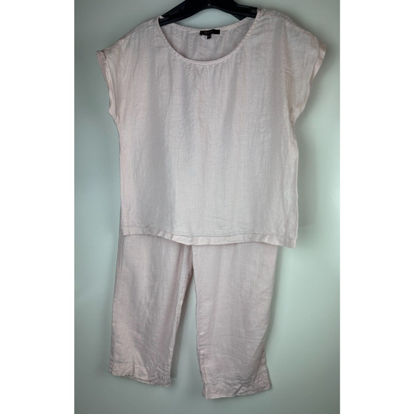 Quince 100% European Linen Pajama Set Pale Pink 2-Piece PJ Lot Women's Size XS - Picture 2 of 16